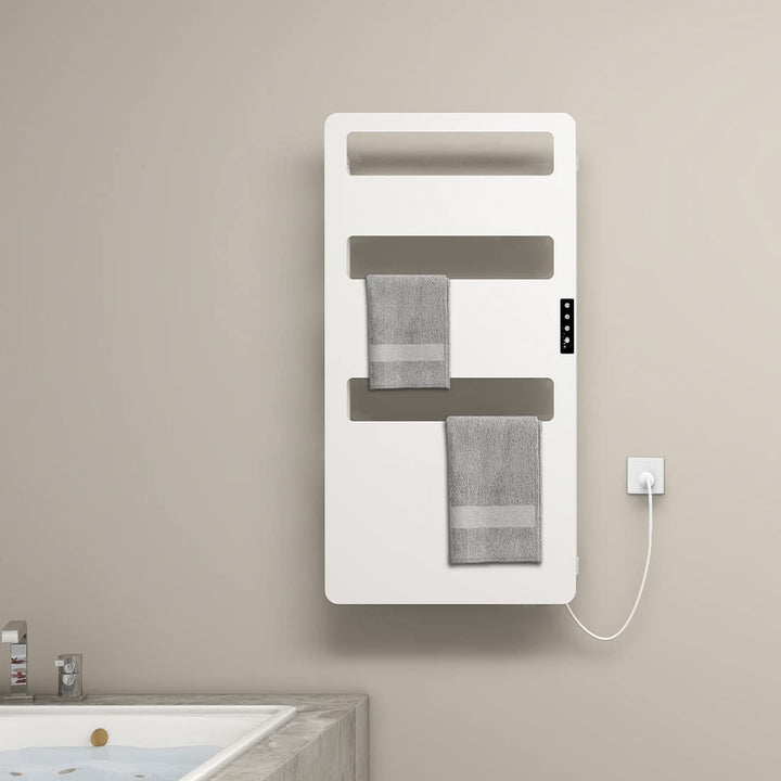 Badheizkörper 90x46cm Bad Heizkörper mit Touchschalter Timer Bad Handtuchhalter Heizung Elektrisch B