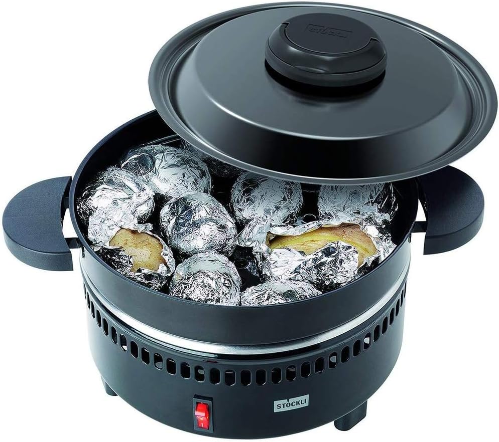 Stöckli 0086.02G Maroniofen mit emaillierter Pfanne und Deckel inklusive Grill- und Crêpeplatte