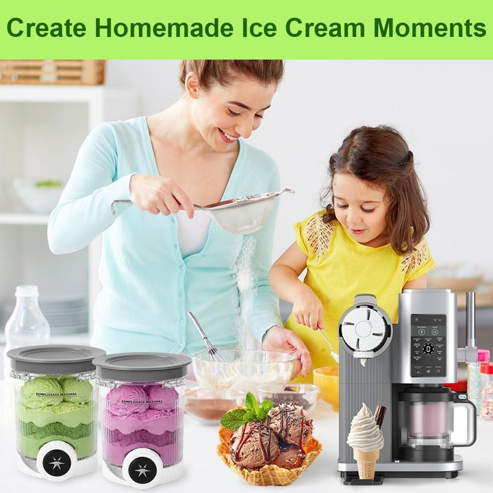 2 Stück Behälter für Ninja NC701 NC700 Swirl Creami Eismaschine, 473ML Pint Behälter BPA-frei Spülma