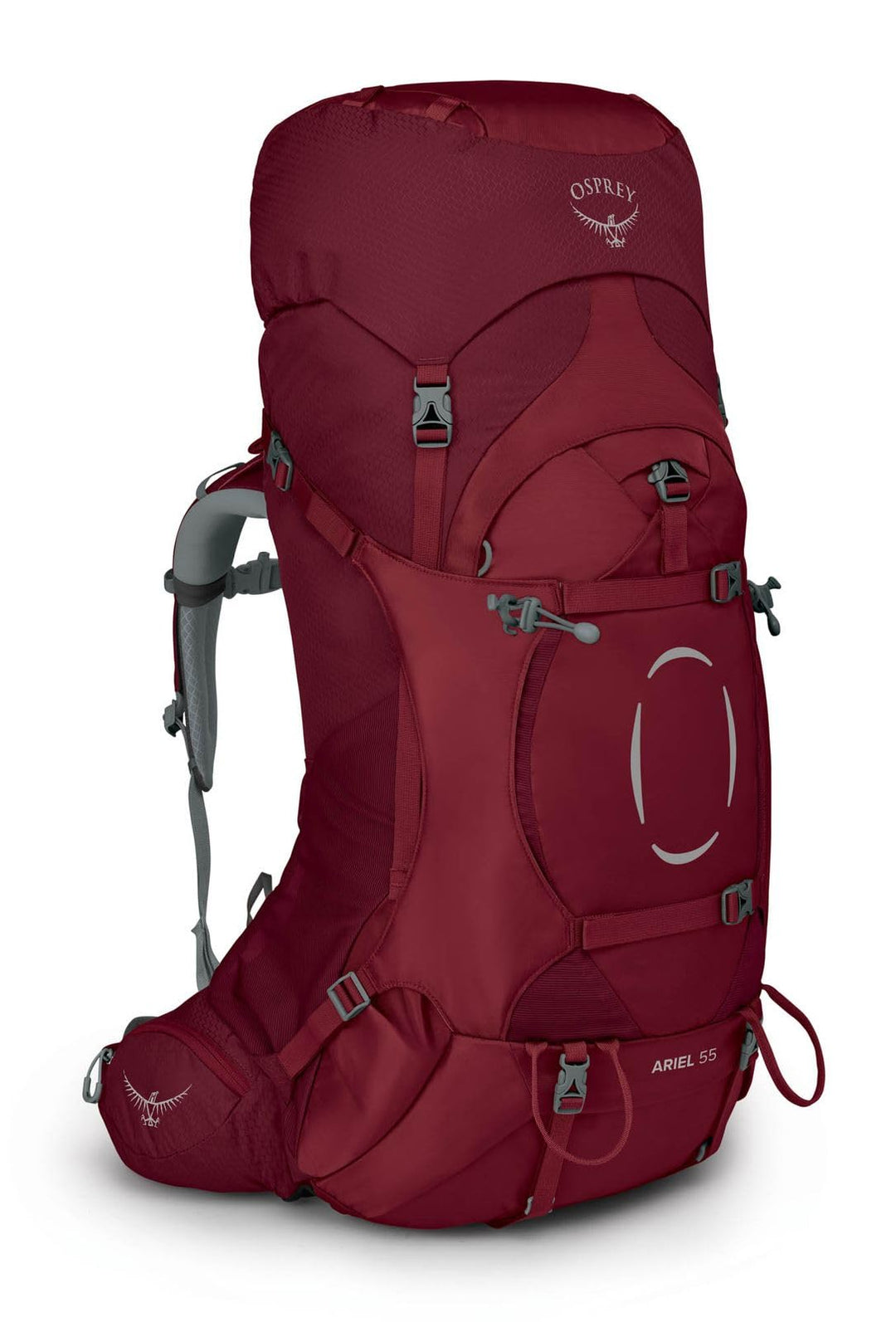 Osprey Ariel 55 Trekkingrucksack für Frauen Claret Red XS-S, Claret Red XS-S