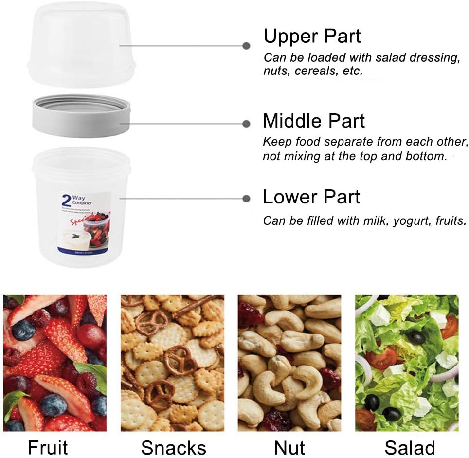 Joghurtbecher, Praktischer Salatbecher Müslibecher, Reisebecher, Lunchbox, to go Becher Geeignet für