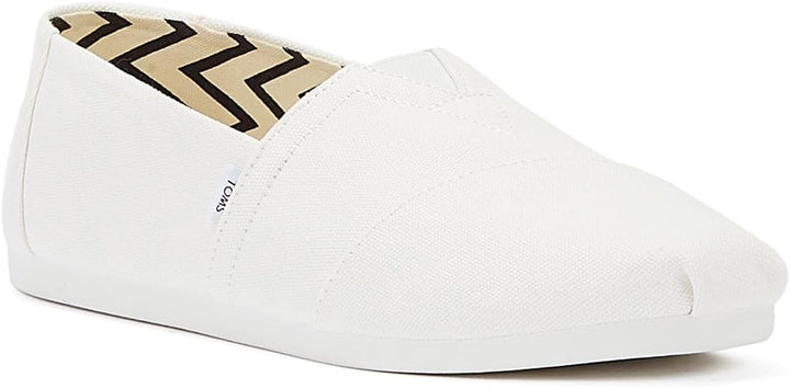 TOMS Herren Alpargata aus Recycelter Baumwolle Flache Slipper 47.5 EU Weiss, 47.5 EU Weiss