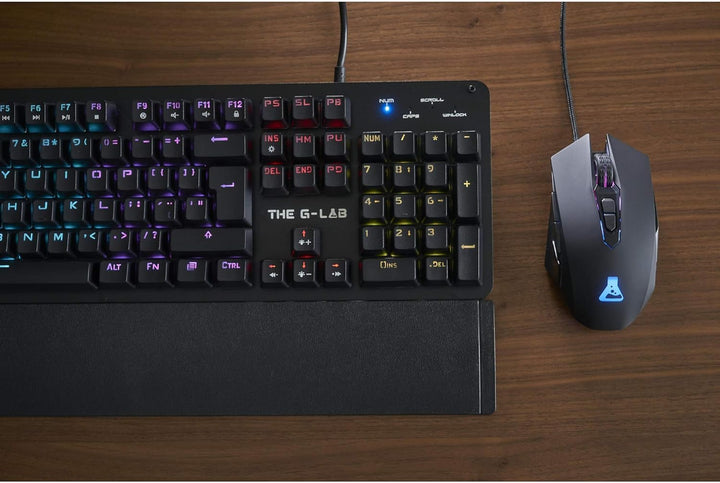 THE G-LAB Keyz Carbon-E RGB Mechanische Gaming-Tastatur (Blauer Schalter) (schwarz)