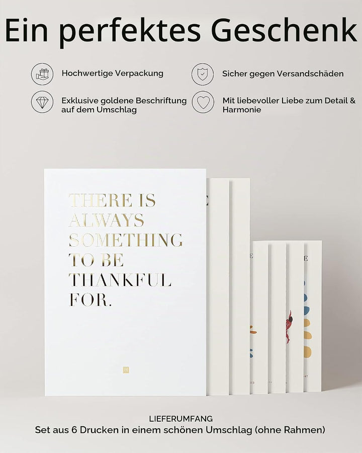 Heimlich® Premium Poster Set OHNE Bilderrahmen | 2 x DIN A3 &amp; 4 x DIN A4 - ca. 30x42 &amp; 21x30 | Stilv