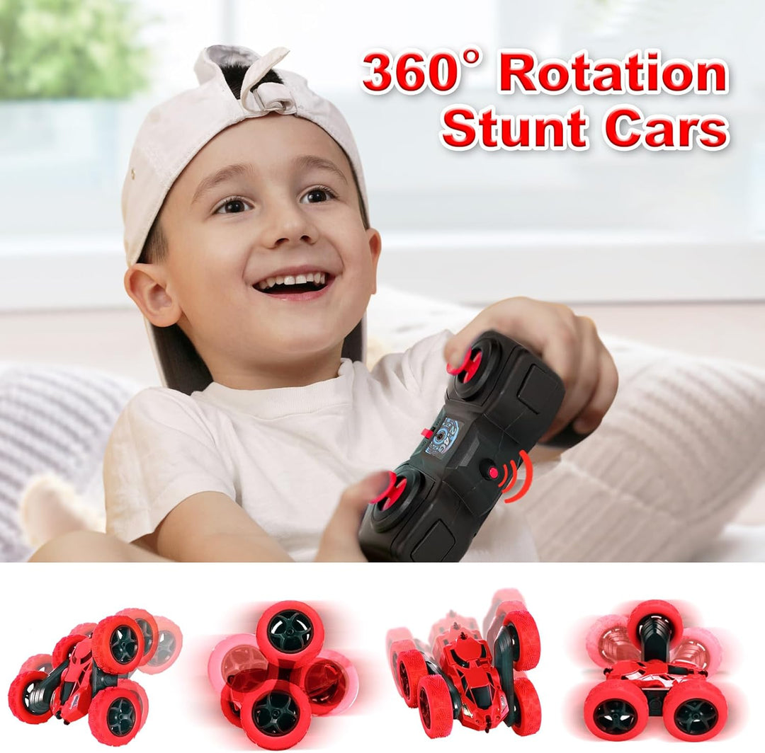 Ferngesteuertes Auto, 90 Min Spielzeit, 2.4Ghz Doppelseitig 360° drehbare RC Stunt Crawler mit Schei