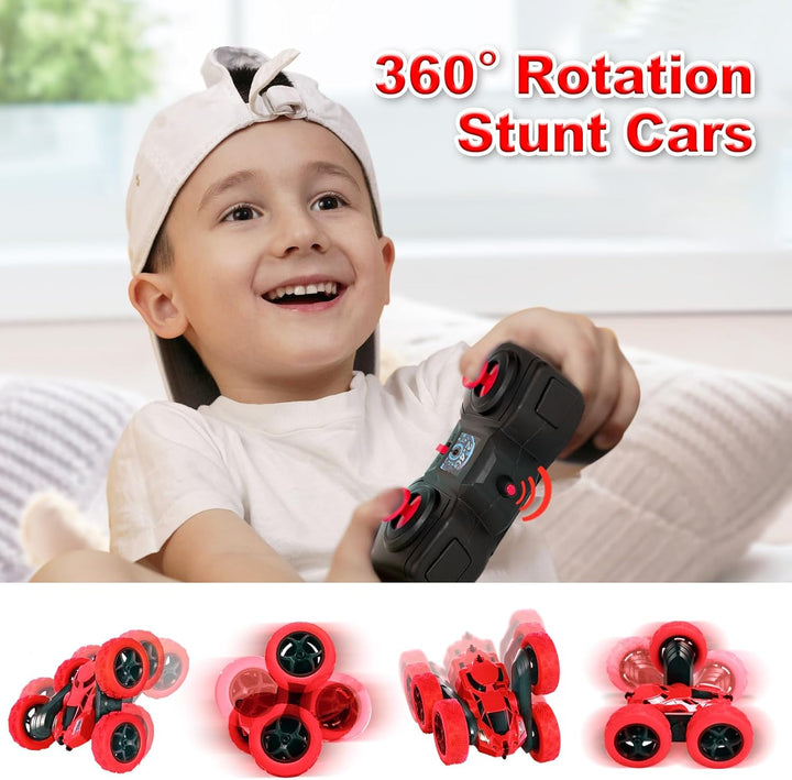 Ferngesteuertes Auto, 90 Min Spielzeit, 2.4Ghz Doppelseitig 360° drehbare RC Stunt Crawler mit Schei