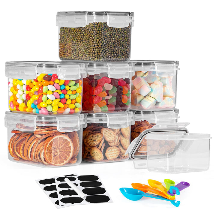 0.8L Vorratsdosen Luftdicht 8er Set, Müsli Schüttdose &amp; Frischhaltedosen, BPA frei Kunststoff luftdi