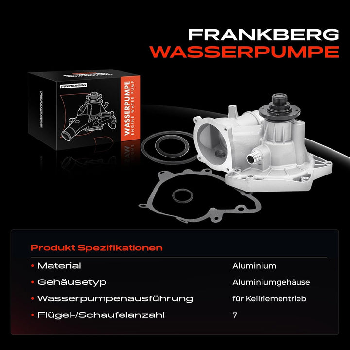 Frankberg Wasserpumpe Kompatibel mit 5er E39 3.5L 4.4L 1996-1998 5er Touring E39 4.4L 1997-1998 7er