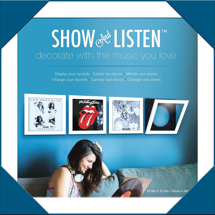 Show & Listen, Schallplattenrahmen, Frame für Vinyl und LP Cover, weiss Weiss Einzig, Weiss Einzig