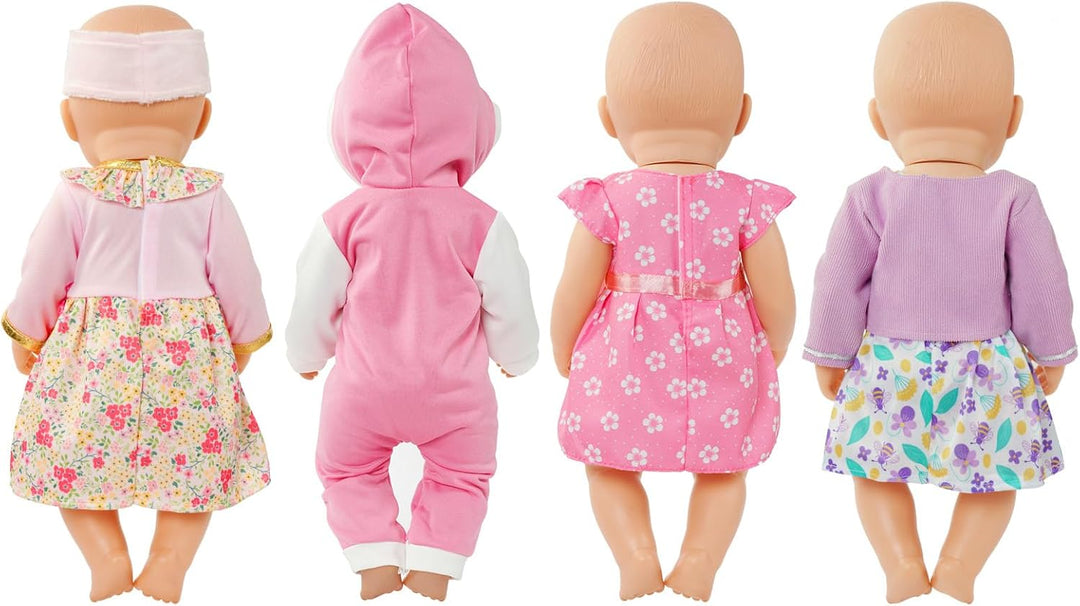 Puppenkleidungsset, 4 Stück Kleidung Bekleidung für Baby Puppen, Puppenkleidung 35-43 cm, neues Klei