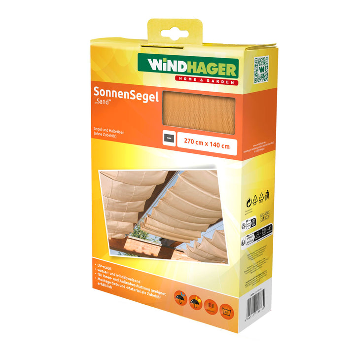 Windhager Sonnensegel für Seilspanntechnik, Wintergarten und Terrassen Beschattung, Seilspannmarkise