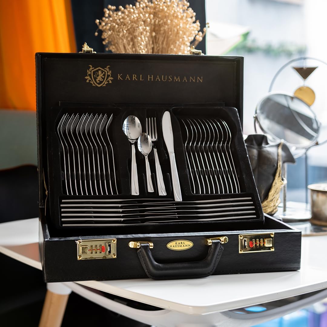 KARL HAUSMANN Besteck Set 12 personen - 72-teilig - Essbesteck Spülmaschinenfest Rostfrei - BesteckS