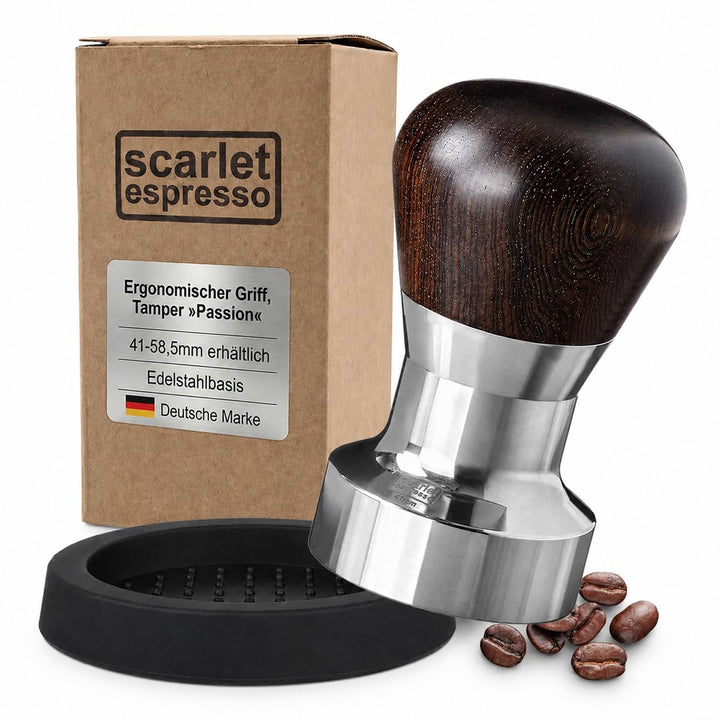 scarlet espresso | Tamper »Passion« für Barista; mit ergonomischem PVC- oder Edelholzgriff nach Wahl