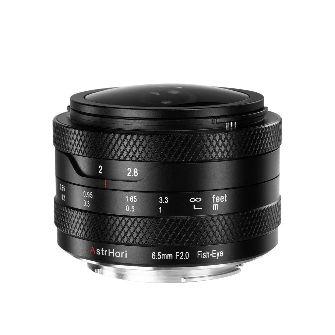 AstrHori 6.5mm F2.0 APS-C Fisheye Objektiv für Fuji X, Manueller Fokus 192° Ultraweitwinkel Objektiv