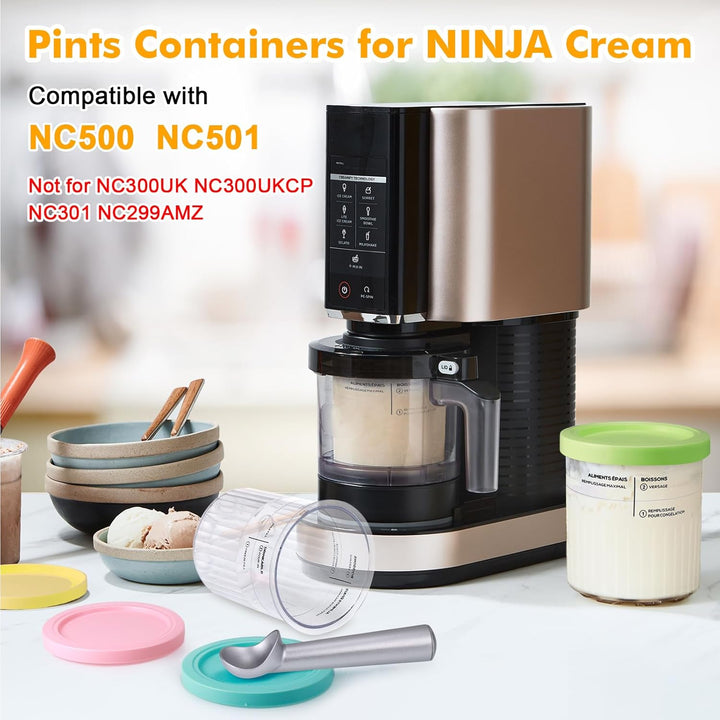 Behälter für Ninja Creami Deluxe - 4er Set Kompatibel mit NC501, NC500 EU Serie Ninja Eismaschine Cr