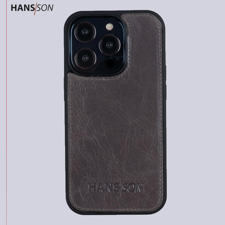 HANS/SON Handyhülle kompatibel mit iPhone 14 pro | Flip Case Echt-Leder | Magsafe Klapphülle mit Kar