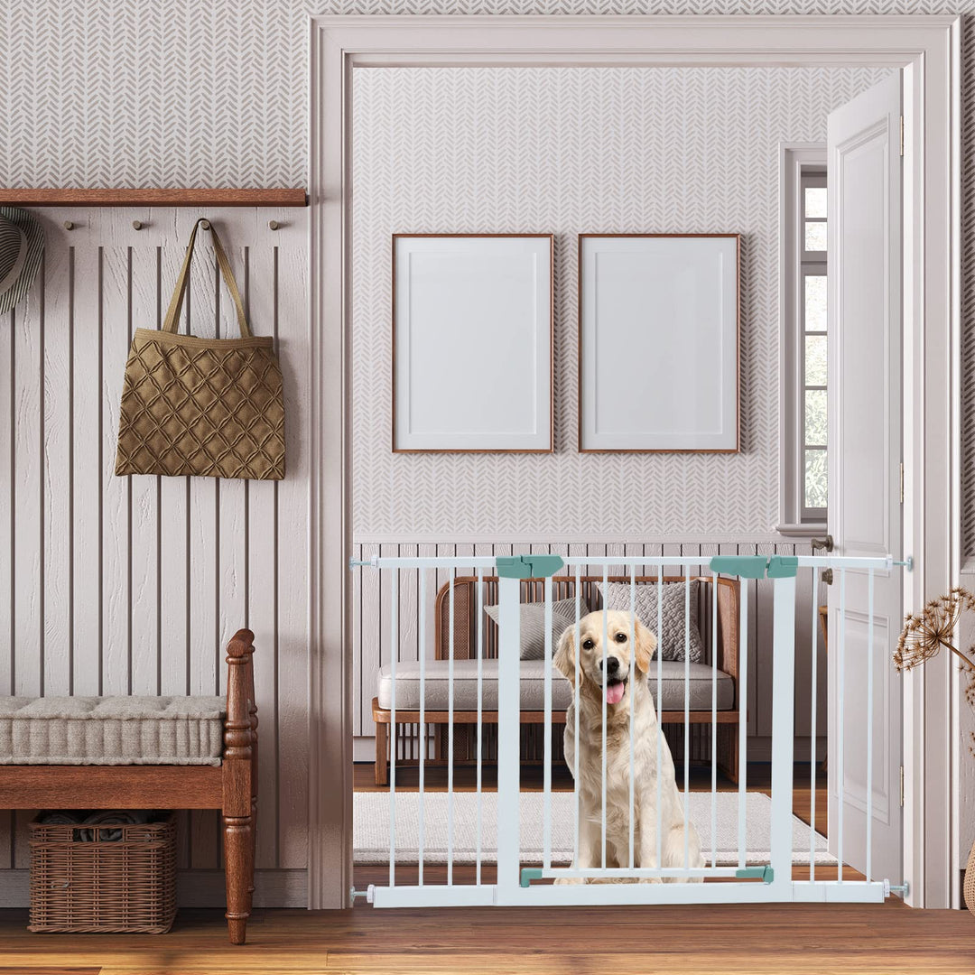COSTWAY Türschutzgitter Baby 80-132cm, Treppenschutzgitter aus Metall ohne Bohren, Sicherheitsgitter