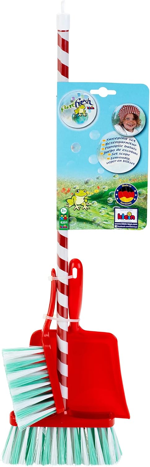 Theo Klein 6201 Besen Set mit Motiv Zuckerstange, 3-teilig I Bunte Kinder-Putz-Garnitur inkl. Besen,