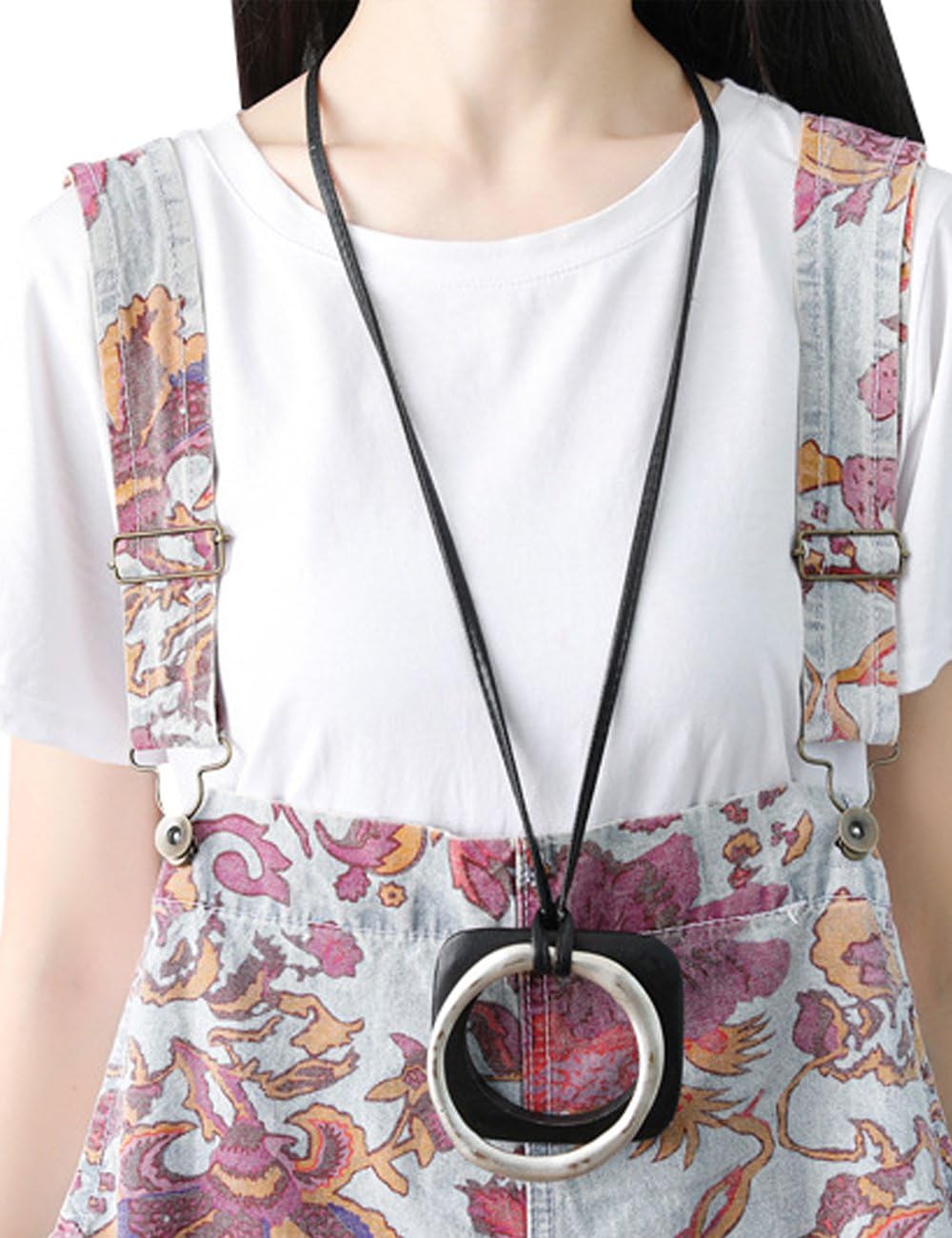 Youlee Damen Gedruckt Riemchen Overalls Casual Strampler Denim Latzhose Einheitsgrösse Stil 1, Einhe