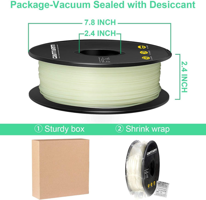 GIANTARM Leuchtet PLA Filament 1,75 mm,Glow In The Dark, Massgenauigkeit: ±0,02 mm, 3D-Druck-Filamen