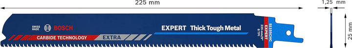 Bosch Professional 1x Expert ‘Thick Tough Metal’ S 1155 CHC Säbelsägeblatt (für Zäher Stahl, Gusseis