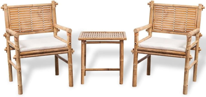 Festnight Bistro-Set mit Beistelltisch und Sitzkissen Gartentisch Set Garten Essgruppe | 1 Tisch+ 2