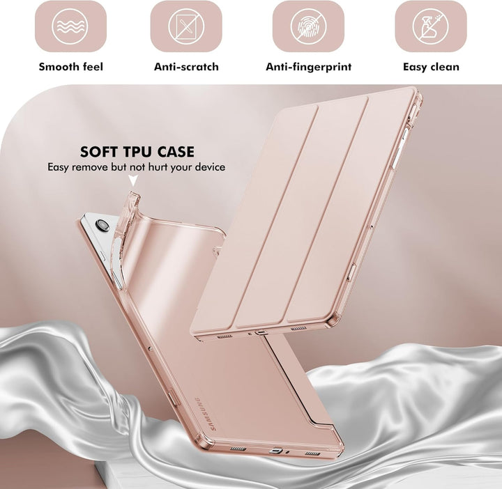 INFILAND Hülle für Samsung Galaxy Tab A11+/A9+11 Zoll (2023/2025),Schlanke Standfunktion Kristallkla