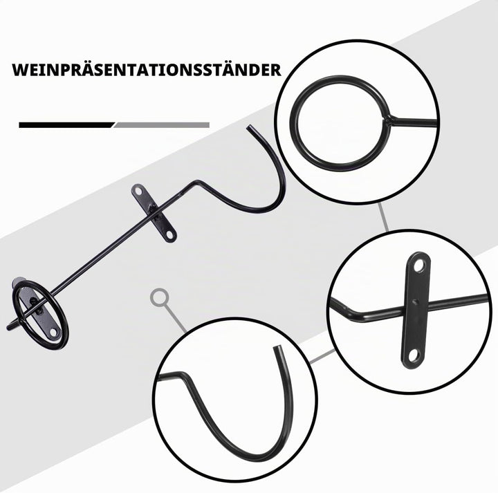Flaschen Regal Weinregal Aus Eisen FüR 6 Flaschen Rotwein Lagerung Und PräSentation Kompaktes Schwar