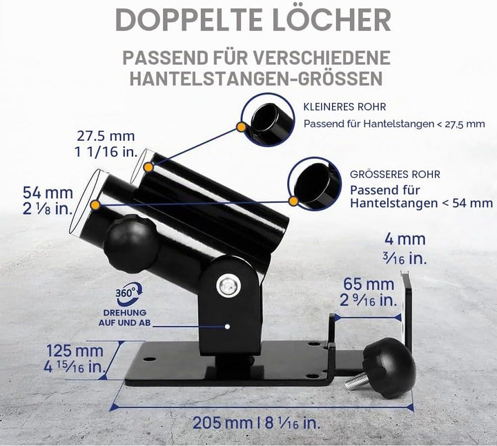 Yes4All Deluxe T-Bar Row Plattform - 360° schwenkbar - Passend für 1" Standard und 2" Olympiastangen