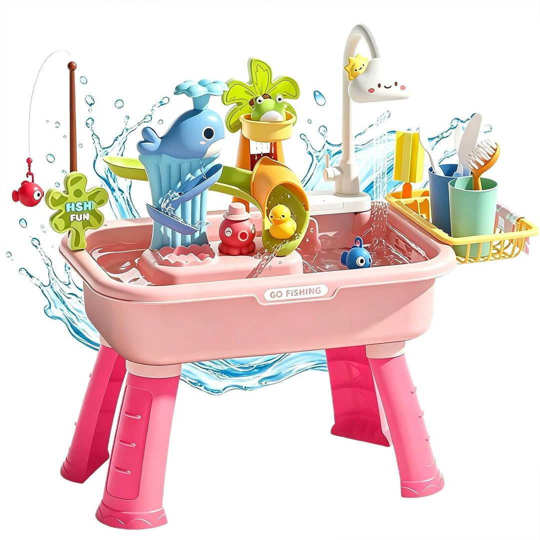Generisch Wassertisch für Kinder - mit Pumpe und lustigen Lernspielzeugen,Kinderpool-Spielwaschbecke