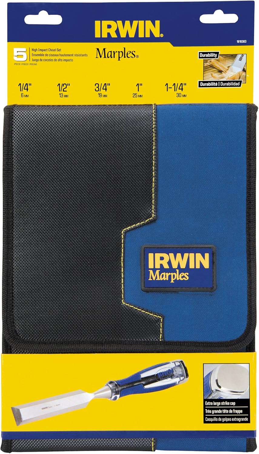Irwin Marples M750 Meissel-Set 5-teilig, risssicher, weicher Griff Set of 5, Set of 5