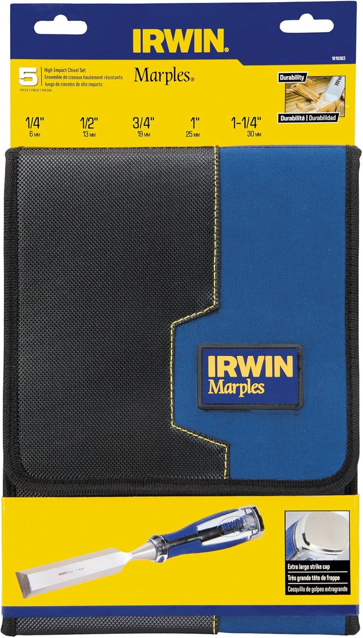 Irwin Marples M750 Meissel-Set 5-teilig, risssicher, weicher Griff Set of 5, Set of 5
