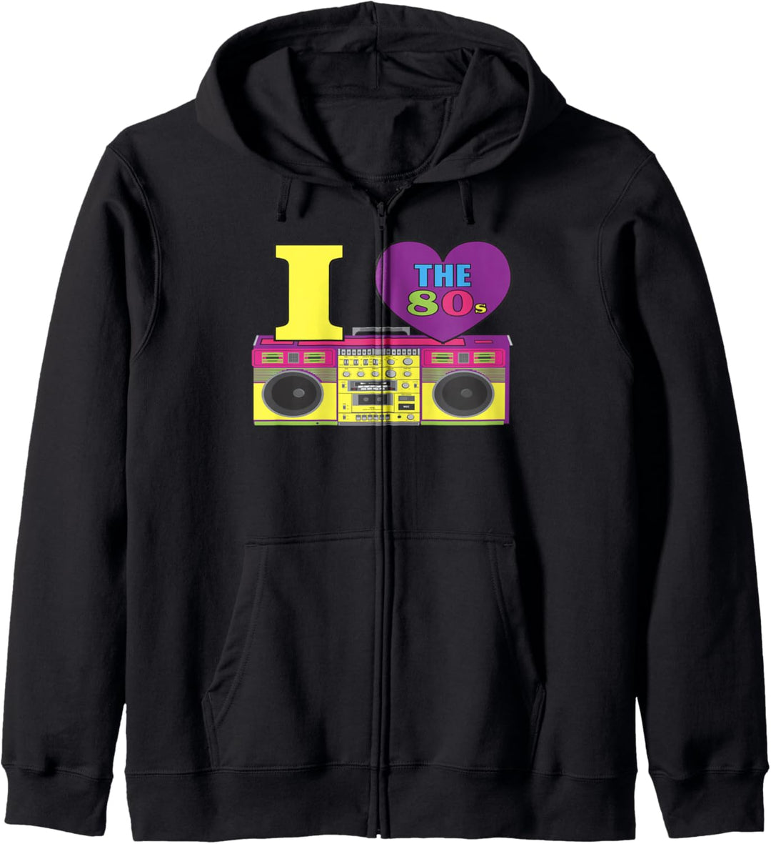 I Love The 80s - Eighties - Retro Vintage Stereo BoomBox Kapuzenjacke
