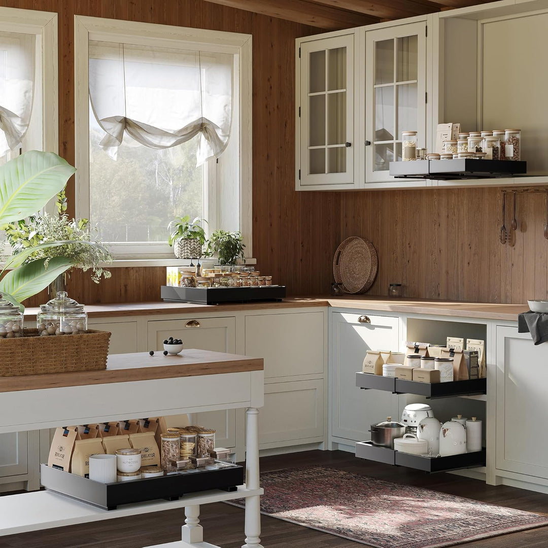 NETEL 2er-Pack Teleskopschublade Ausziehbarer Schubladen Organizer Einstellbare Breite 32-52cm für K