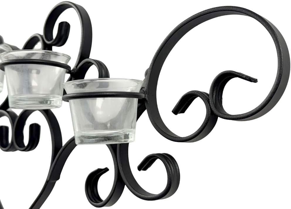 DanDiBo Wandteelichthalter Metall Schwarz Teelichthalter Wand Wandkerzenhalter 63 cm Palace Kerzenha