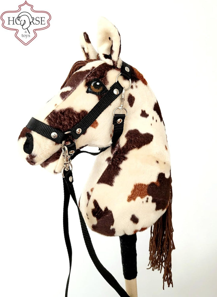 Steckenpferd A4 (Pferd auf einem Stock) Hobby Horse A4 komplett mit Kantar wie auf dem Foto (Kremowy