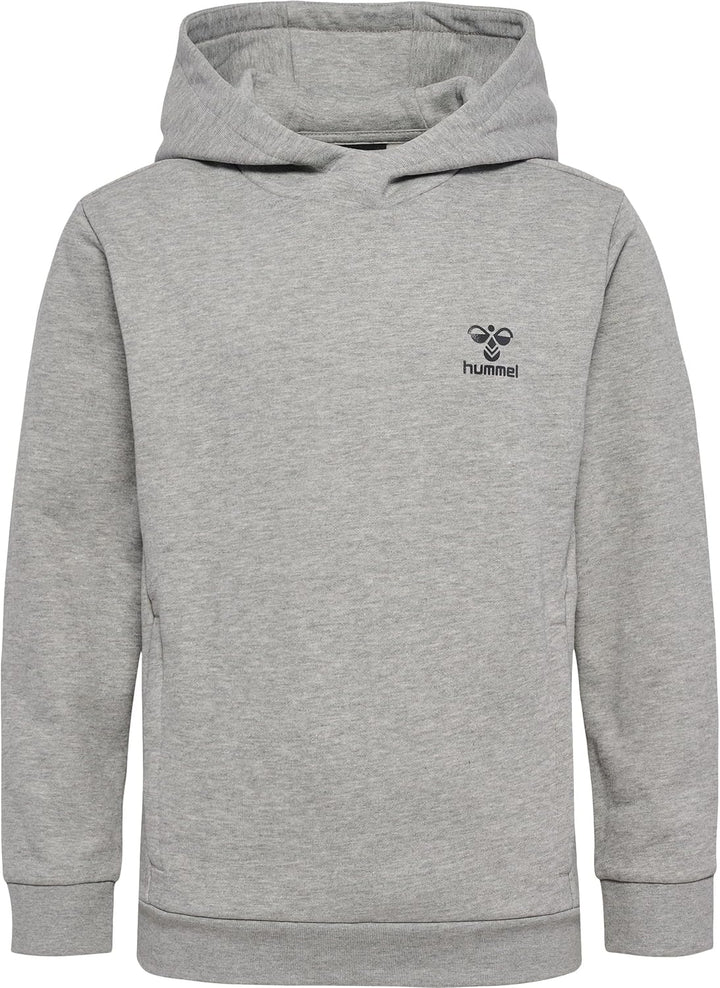 hummel Uni_Kids Hmloffgrid Hoodie Kids Hooded Sweatshirt 128 Grey Melange/Forged Iron, 128 Grey Mela