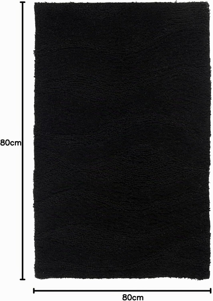 RugVista Badematte Breeze, 80 x 50 cm, Rechteckig, Mittelflor, Anti-Rutsch, Moderner Badteppich, Mas
