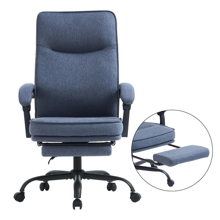 MZLEE Bürostuhl ergonomisch, Schreibtischstuhl mit Fussstütze, 90-135° neigbar Drehstuhl, Höhenverst