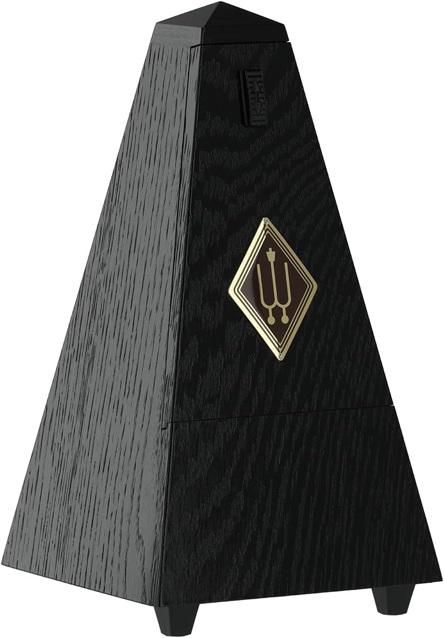 Wittner Metronom 819 Holzgehäuse mit Glocke Taktell Pyramidenform Eiche schwarz matt, schwarz matt