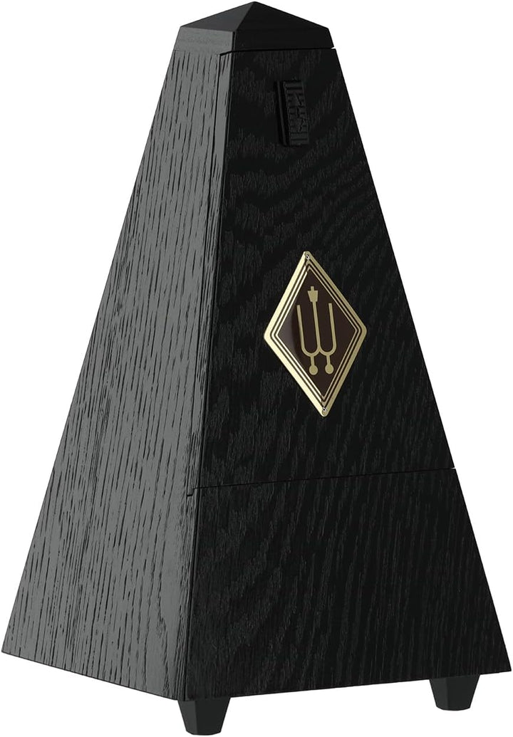 Wittner Metronom 819 Holzgehäuse mit Glocke Taktell Pyramidenform Eiche schwarz matt, schwarz matt