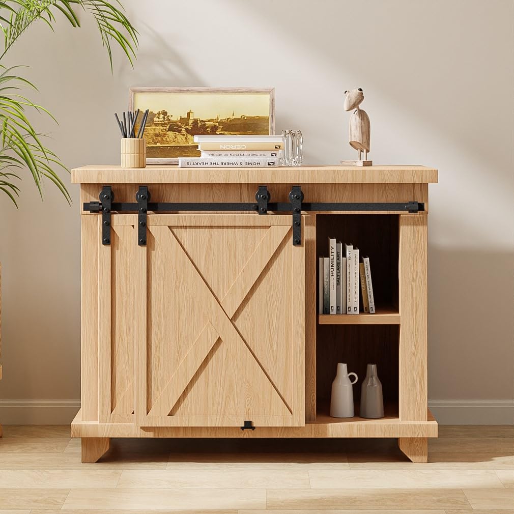 Mini Schiebetür Komplettset Schiebetürbeschlag 122cm Laufschiene mit Rollen Schiebetürsystem für Byp