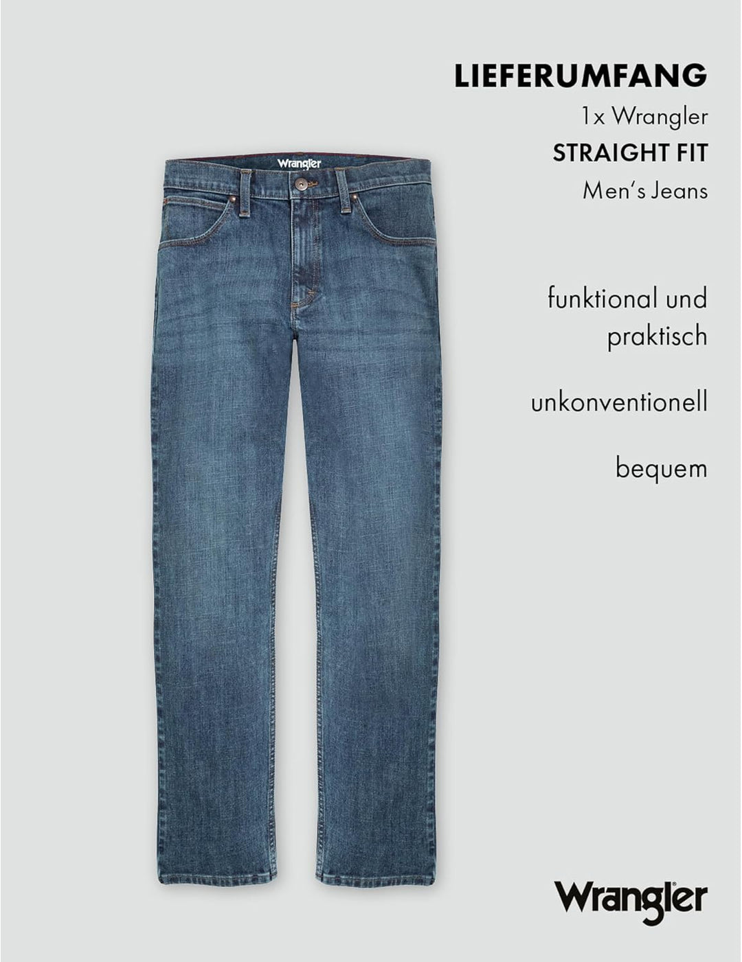 Wrangler Herren Authentic Regular Jeans 33W / 30L Blau (Authentic Blue), 33W / 30L Blau (Authentic B