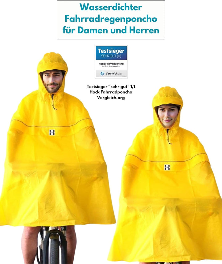 HOCK - DAS ORIGINAL und echter TESTSIEGER* - Fahrrad Regenponcho mit Kapuze - Fahrradponcho Wasserdi