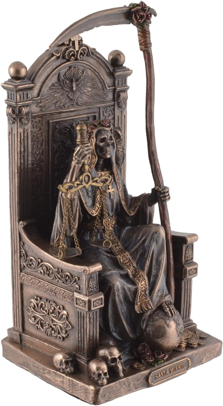 Santa Muerte auf Thron mit Sense und Waage - bronziert/coloriert by Veronese