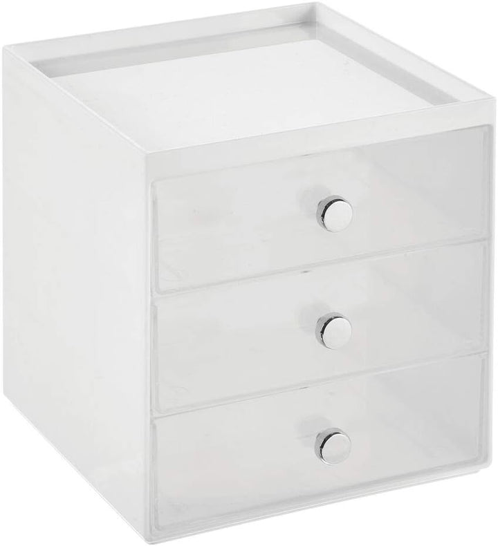 mDesign Make-up Organizer – Schminkaufbewahrung mit 3 Schubladen für Lidschatten, Lippenstift & Co.
