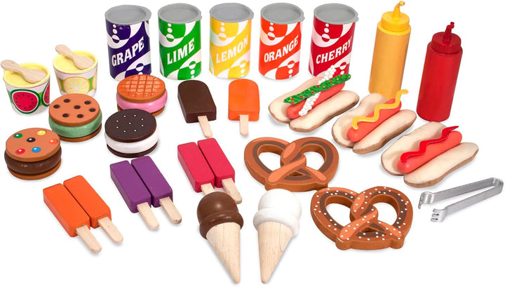 Melissa & Doug Essenswagen für Snacks und Süssigkeiten | Fantasiespielzeug | grosses Spielset | 3+ |