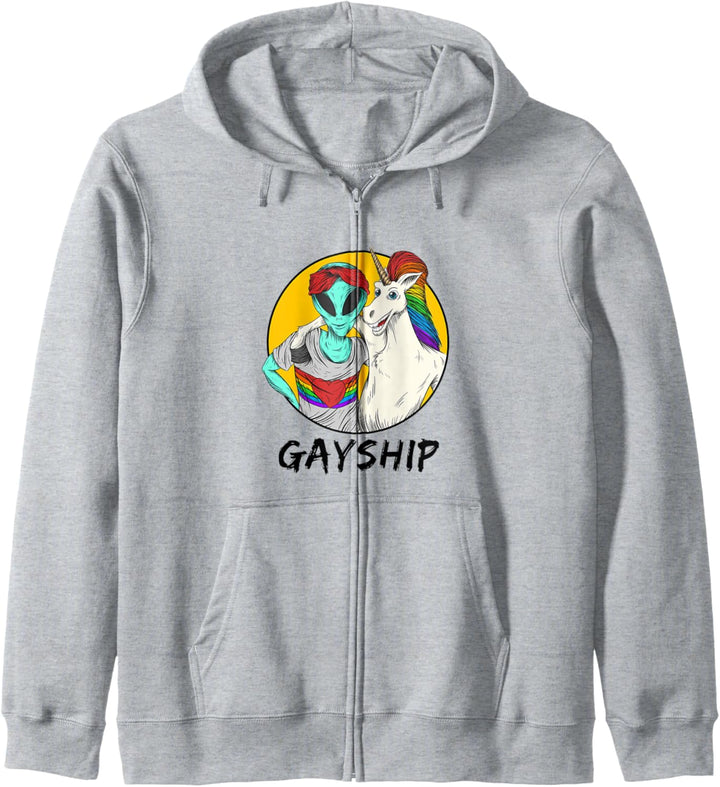 Gayship Gay Friendship Alien Einhorn Homosexuell Gay Pride Kapuzenjacke