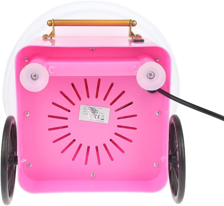 Zuckerwattemaschine für Ihr Zuhause mit 10 Zuckerwattestäbchen und Messlöffeln Retro Cotton Candy (B