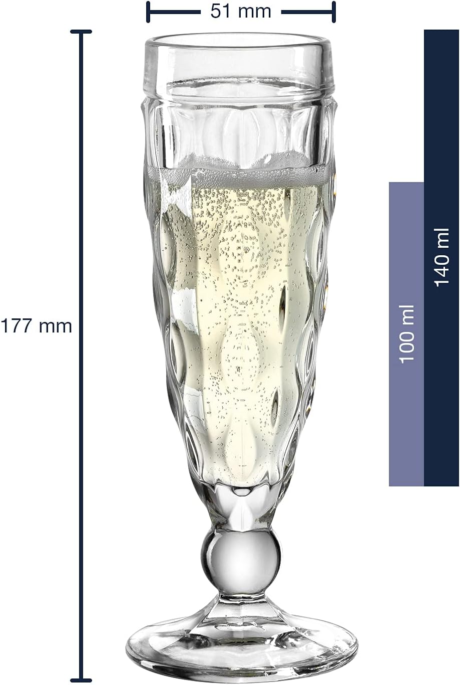 Leonardo Brindisi Sekt-Gläser 6er Set, spülmaschinenfeste Prosecco-Kelche, Champagner-Glas mit Stiel